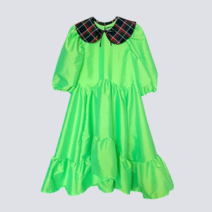 green symmetrical baby dress