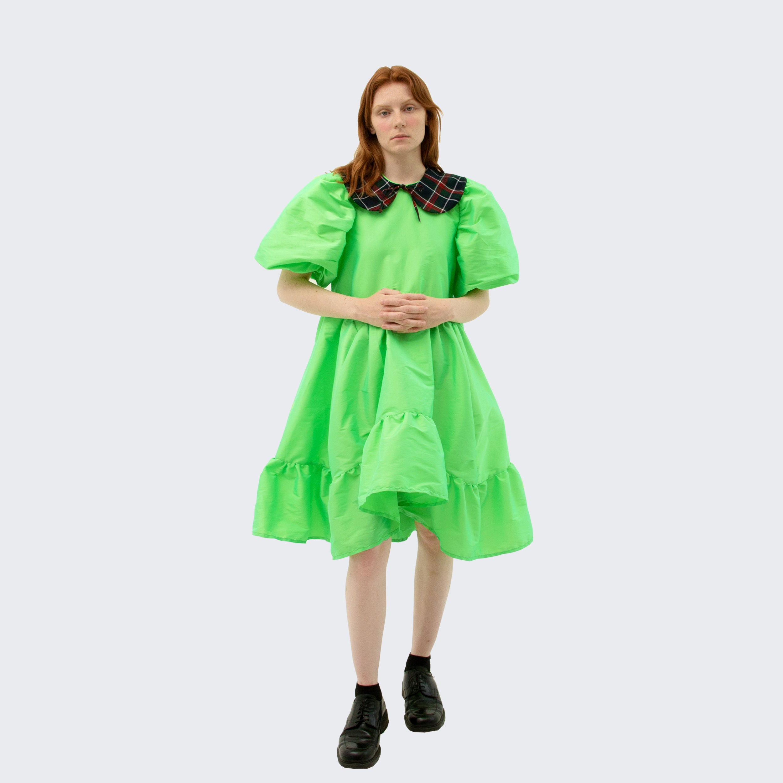 green symmetrical baby dress